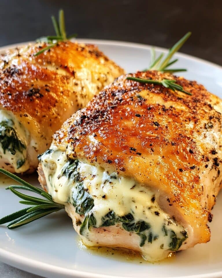 Cheesy Spinach Stuffed Chicken Breasts Recipe