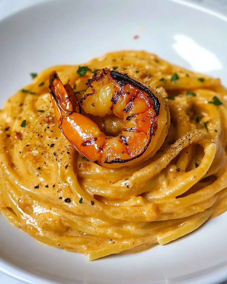 Easy Creamy Shrimp Linguine with Garlic Recipe - Recipe Image