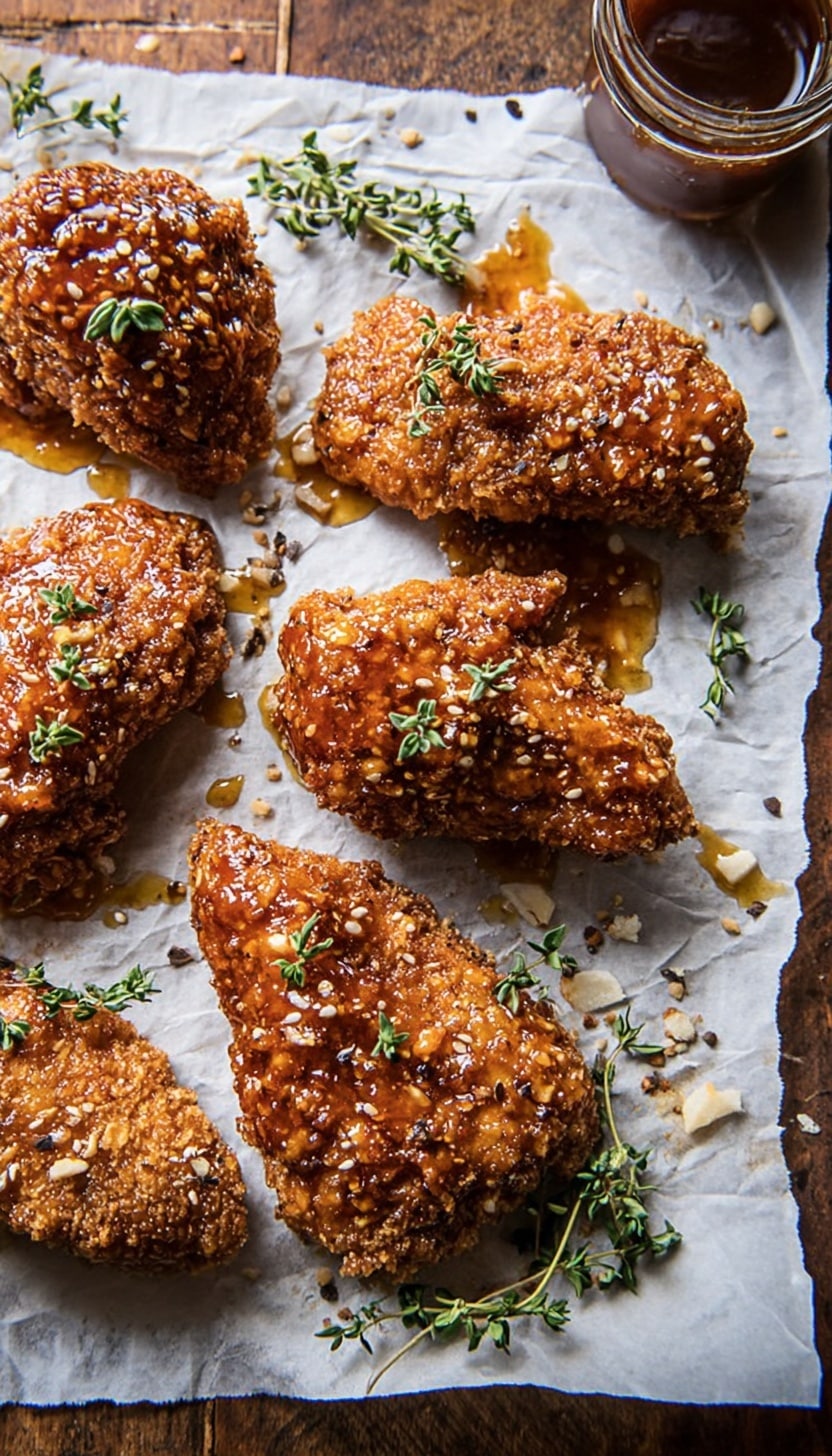 Oven Fried Southern Hot Honey Chicken Recipe - Recipe Image