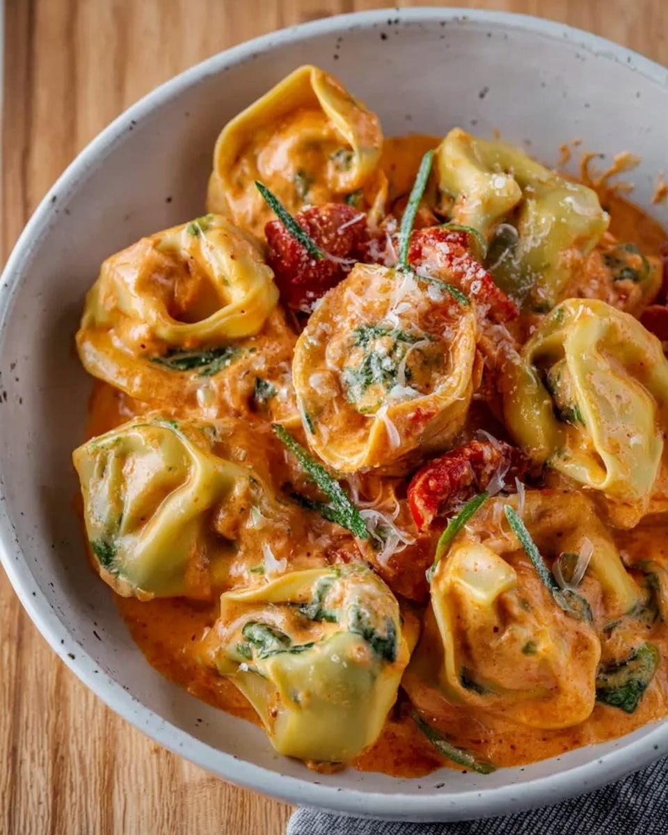 Spinach and Ricotta Tortellini with Creamy Tomato Sauce Recipe