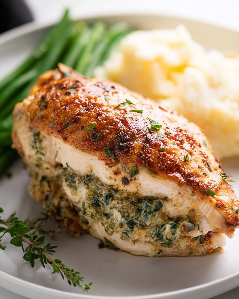 Garlic Spinach and Sun-Dried Tomato Stuffed Chicken Breast Recipe - Recipe Image