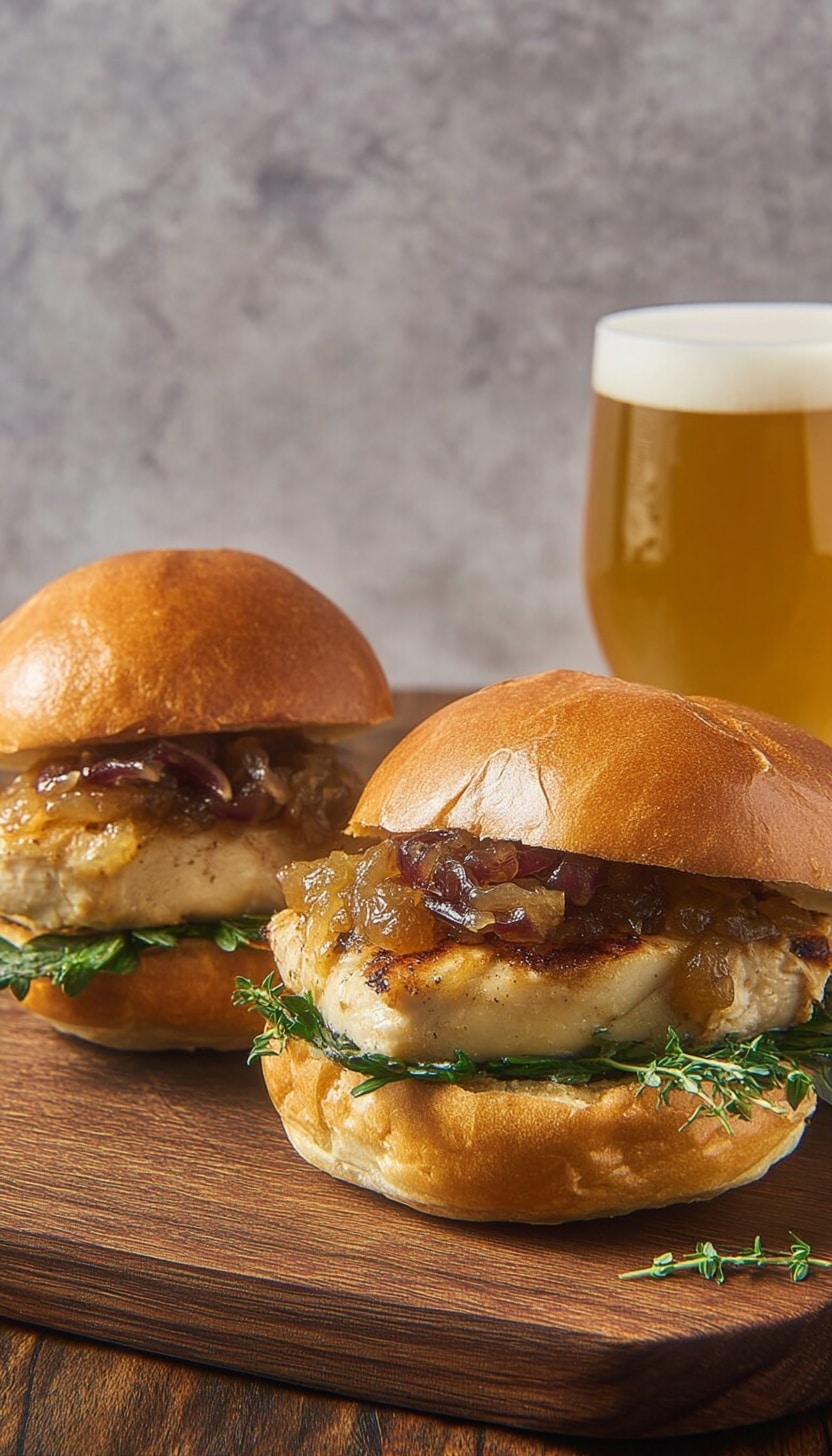 Grilled Chicken Sandwich with Caramelized Onion Jam Recipe - Recipe Image