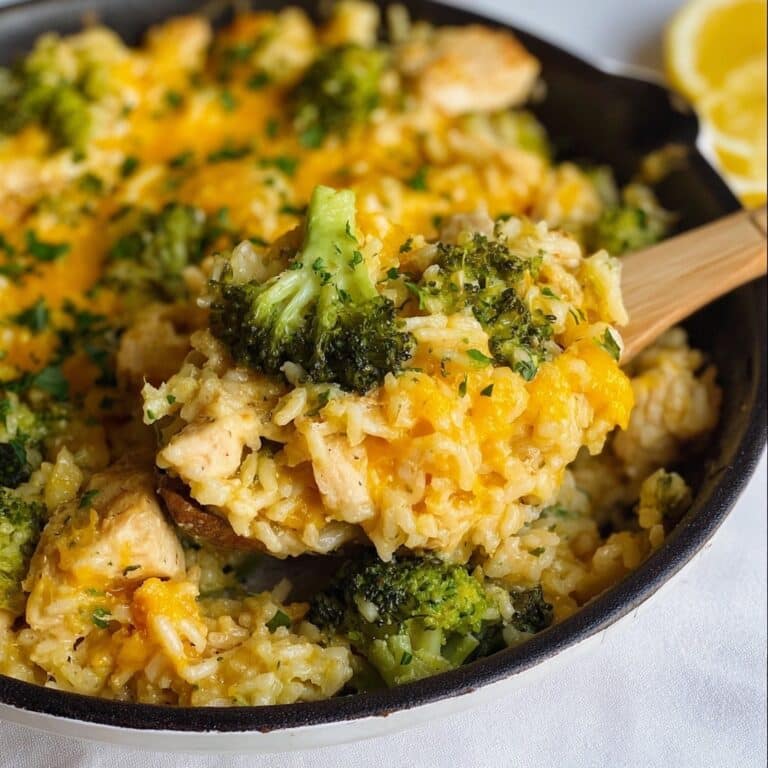 One Pot Cheesy Chicken Broccoli Rice Recipe