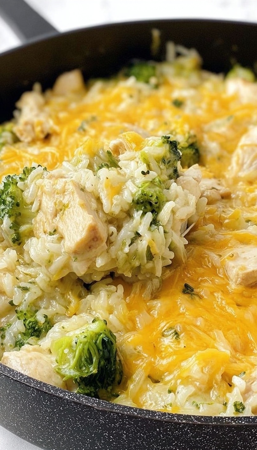 One Pot Cheesy Chicken Broccoli Rice Recipe - Recipe Image
