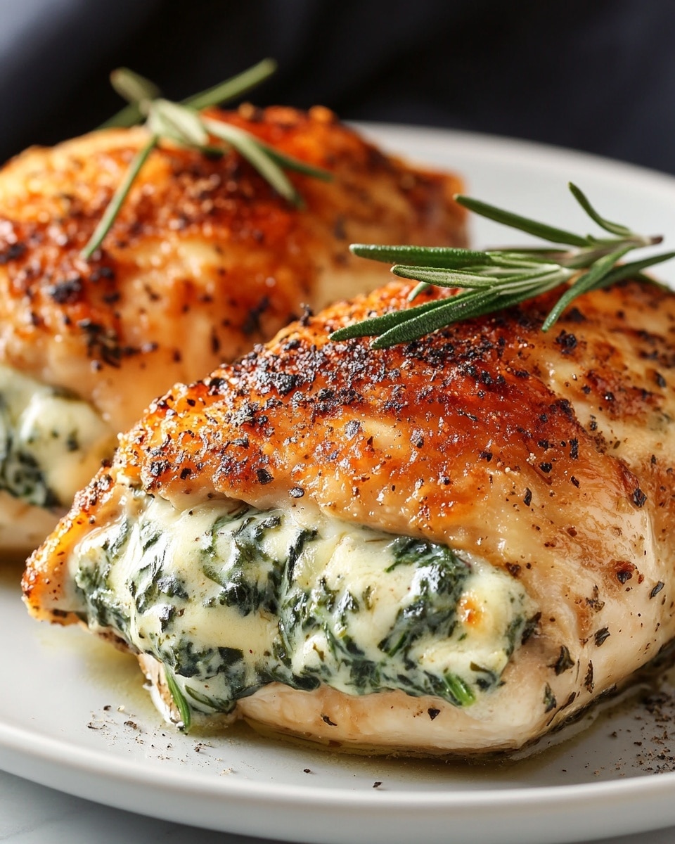 Cheesy Spinach Stuffed Chicken Breasts Recipe - Recipe Image