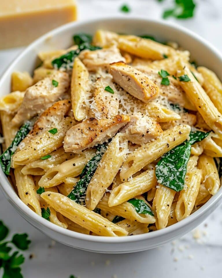 Healthy Garlic Parmesan Chicken Pasta Recipe