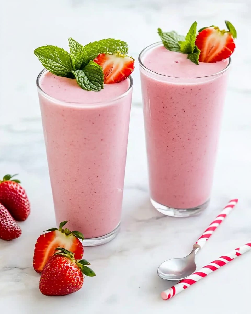 Strawberry Oatmeal Breakfast Smoothie Recipe - Recipe Image