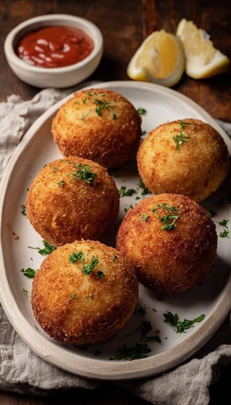 Crispy Baked Arancini with Mozzarella and Parmesan Recipe