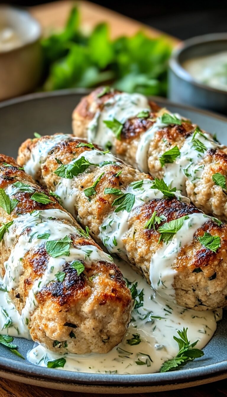 Chicken Kofta with Garlic Yogurt Sauce Recipe