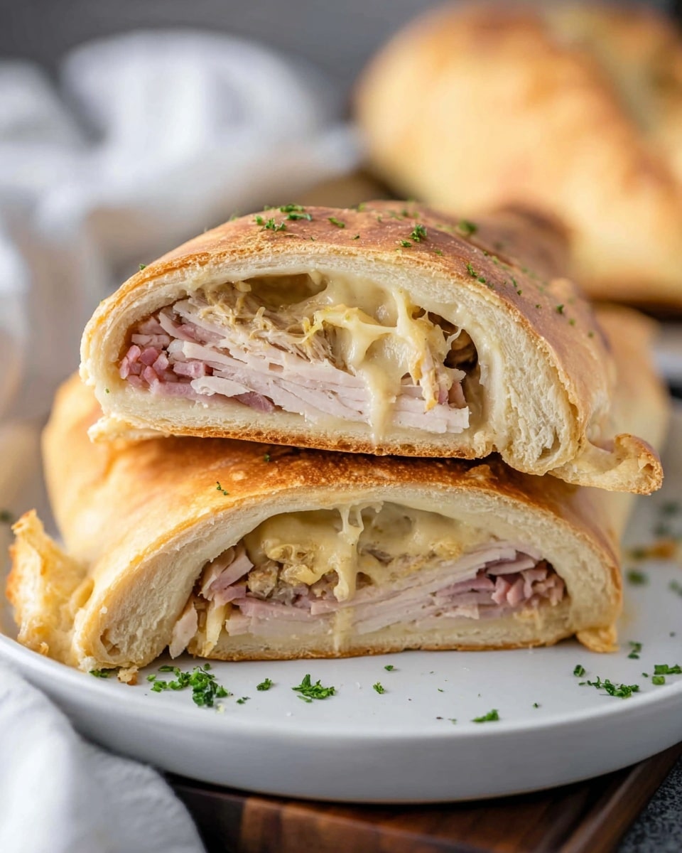 Chicken Cordon Bleu Stromboli Recipe - Recipe Image
