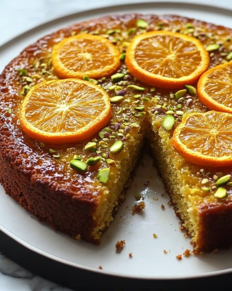 Flourless Orange Pistachio Cake with Honey Orange Glaze Recipe