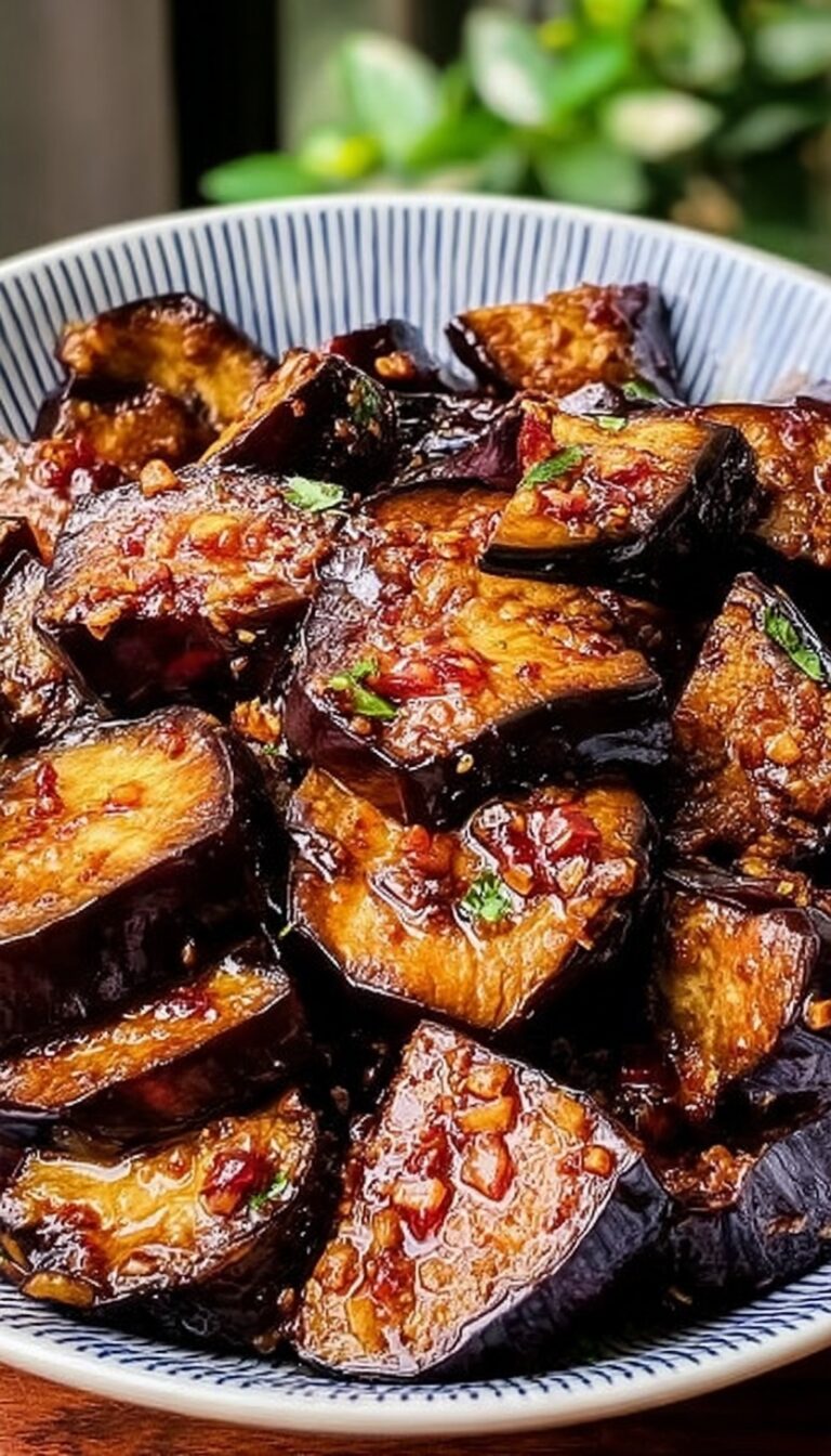 Irresistible Sticky Garlic Eggplant Recipe