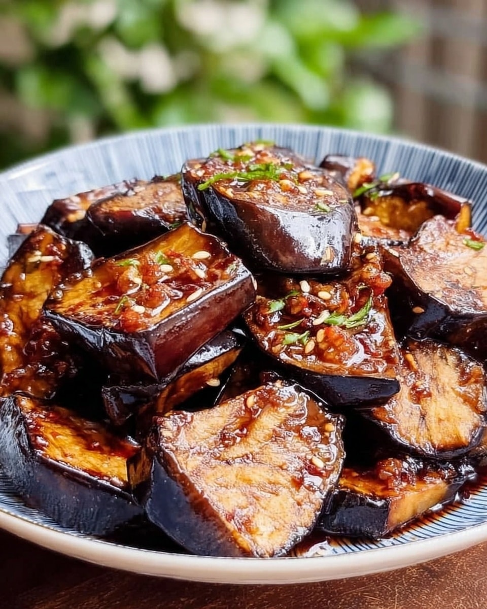 Irresistible Sticky Garlic Eggplant Recipe - Recipe Image