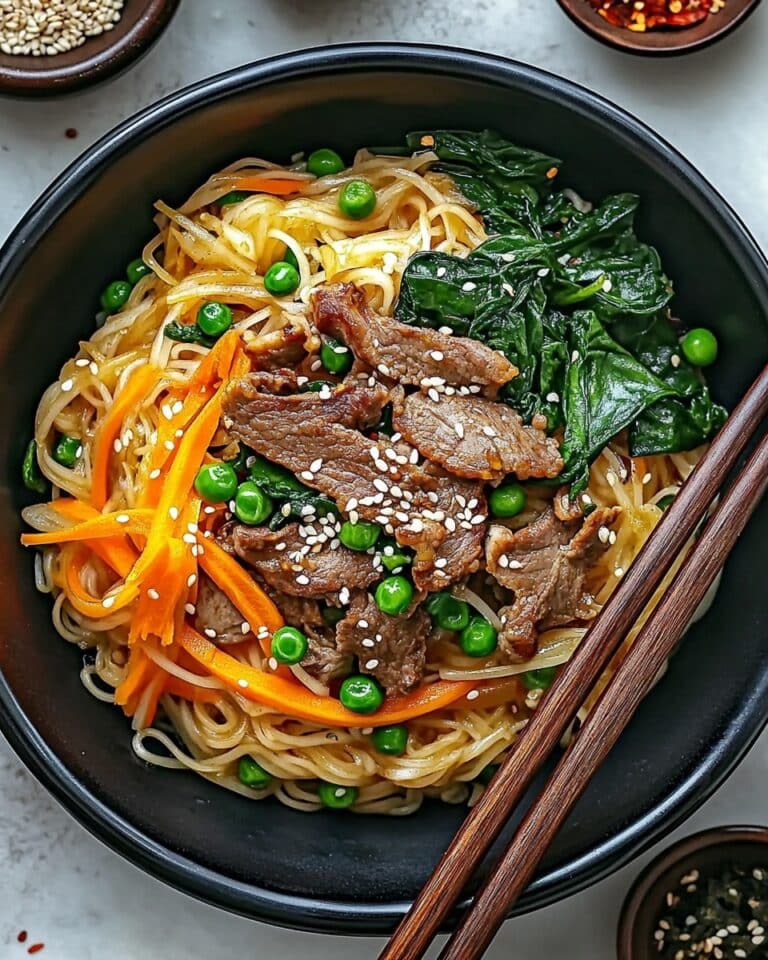 Japchae (Korean Sweet Potato Noodles Stir-Fry) Recipe