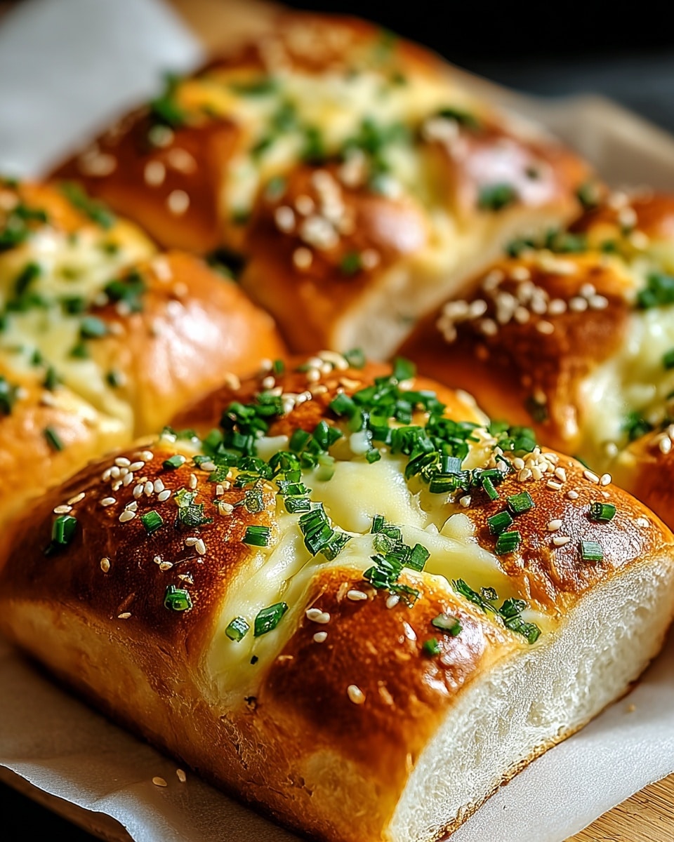Korean Cream Cheese Garlic Bread Recipe - Recipe Image