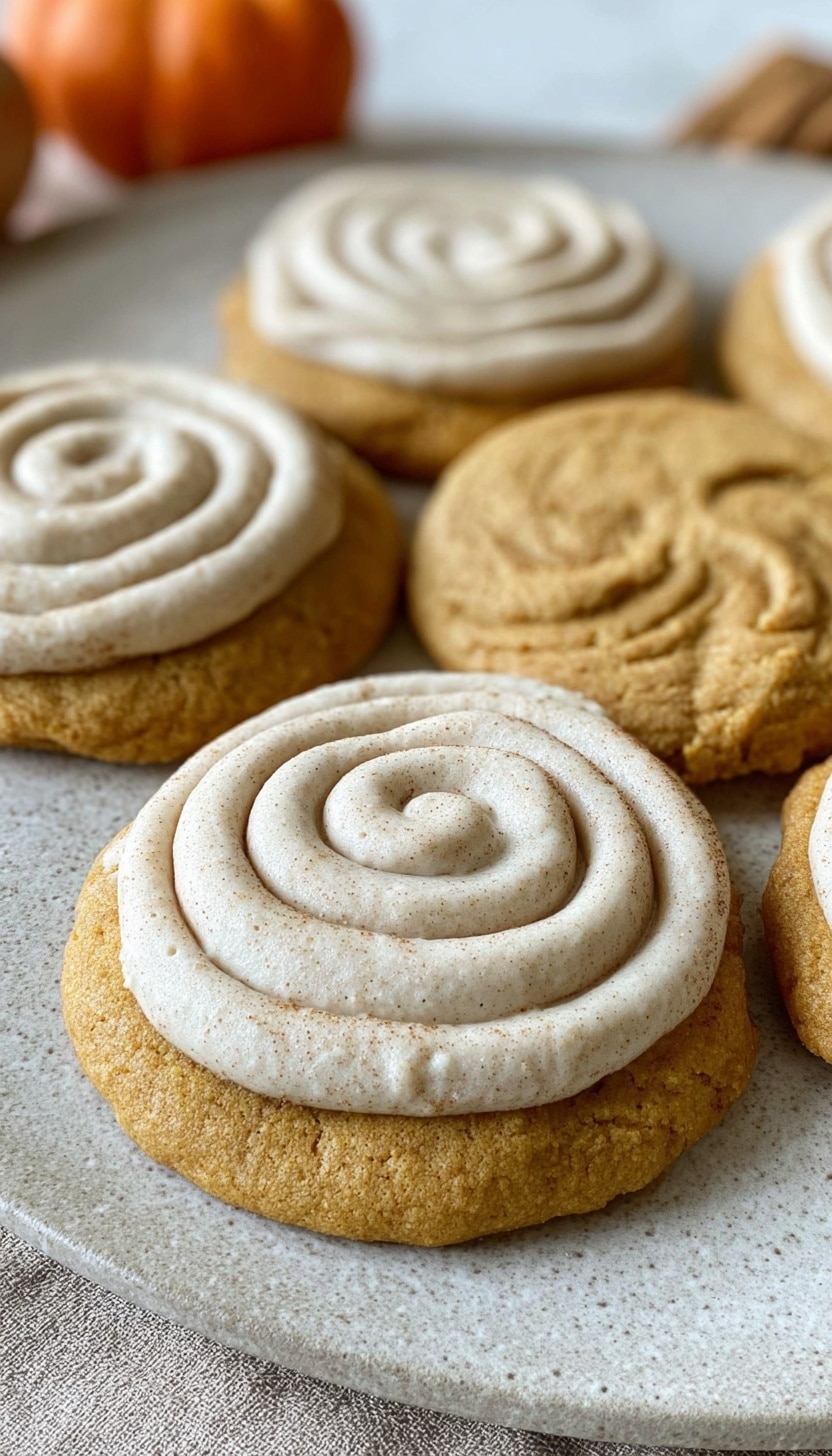 Soft Pumpkin Cookies with Cinnamon Frosting Recipe - Recipe Image