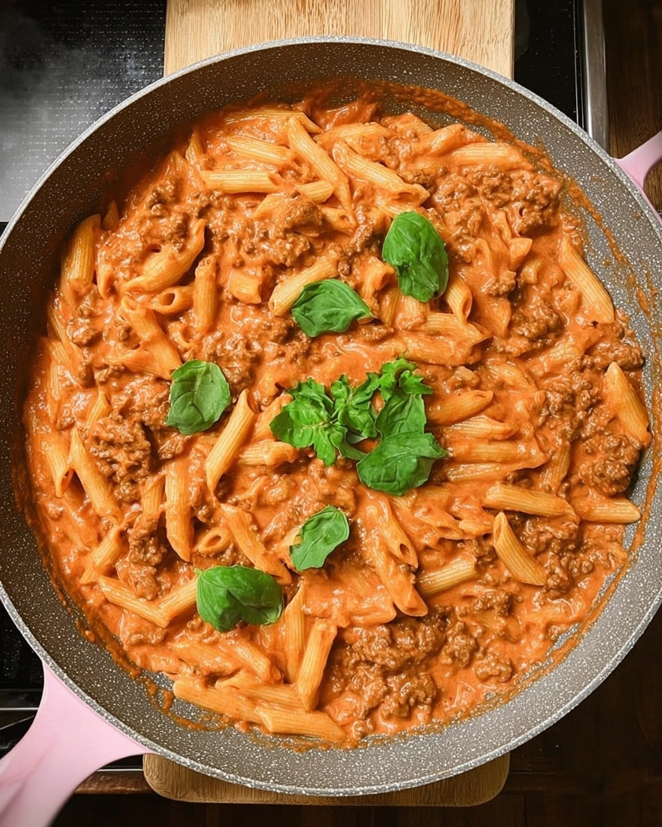 High Protein Creamy Beef Pasta Recipe - Recipe Image