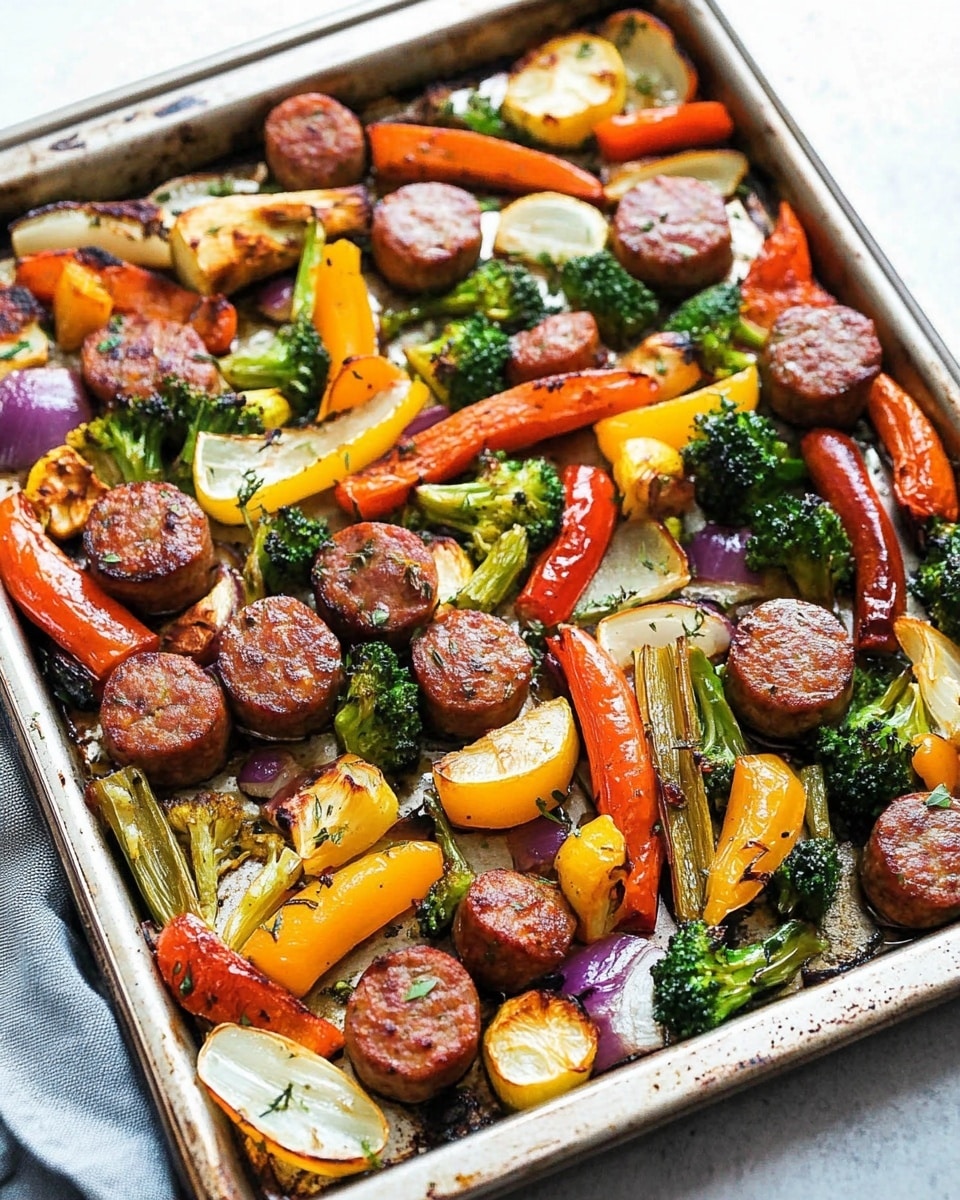Sheet Pan Sausage and Veggies Recipe - Recipe Image