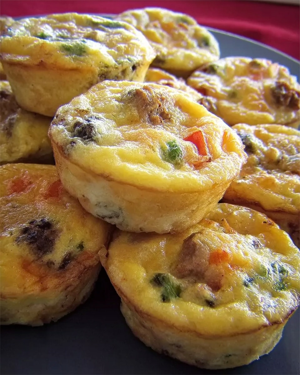 Three Cheese Sausage Egg Muffins with Vegetables Recipe - Recipe Image