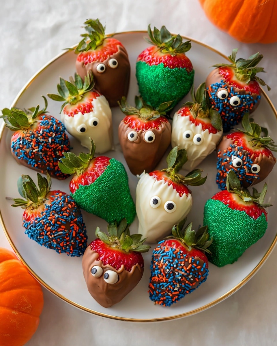Easy Halloween Chocolate Covered Strawberries Collection Recipe - Recipe Image