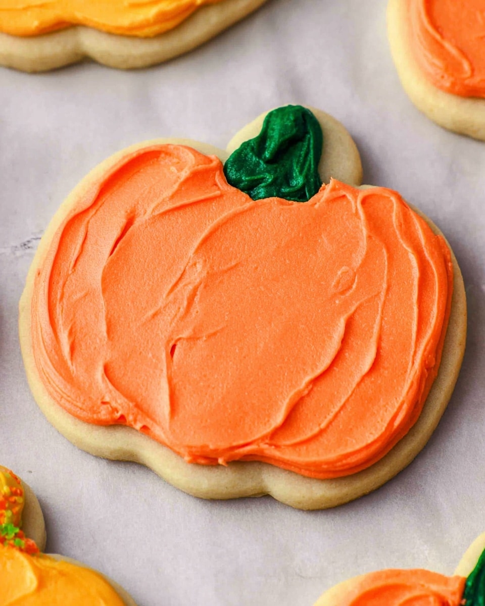 Pumpkin Cut-Out Cookies with Vanilla-Almond Frosting Recipe - Recipe Image