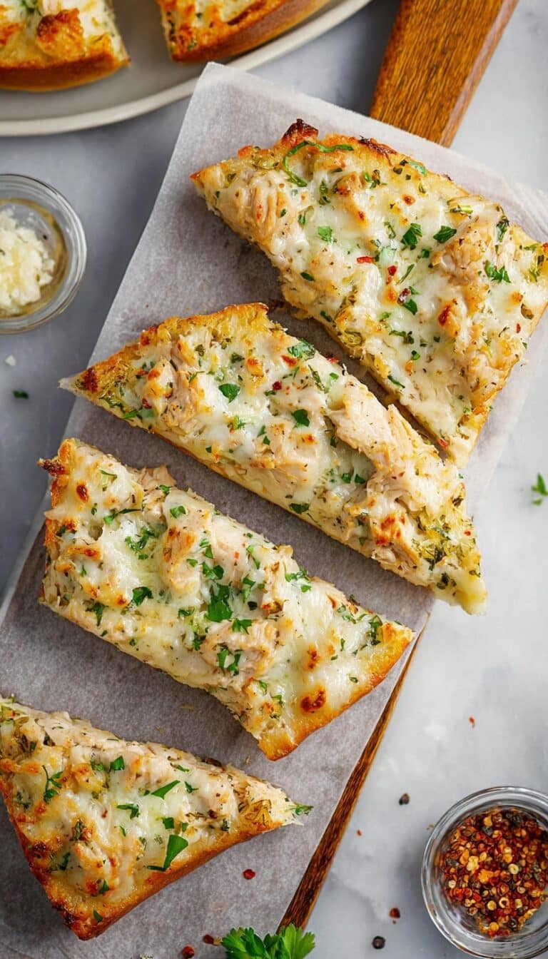 The Viral Chicken Alfredo Garlic Bread Recipe