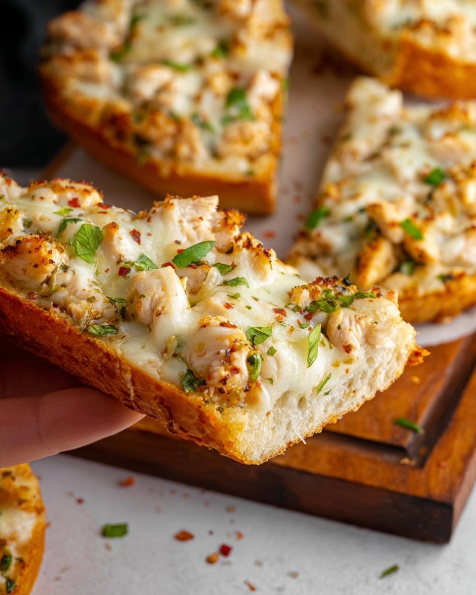 The Viral Chicken Alfredo Garlic Bread Recipe - Recipe Image