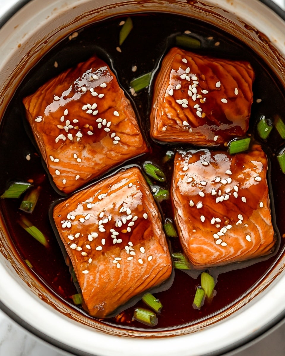 Slow Cooker Honey Garlic Glazed Salmon Recipe - Recipe Image