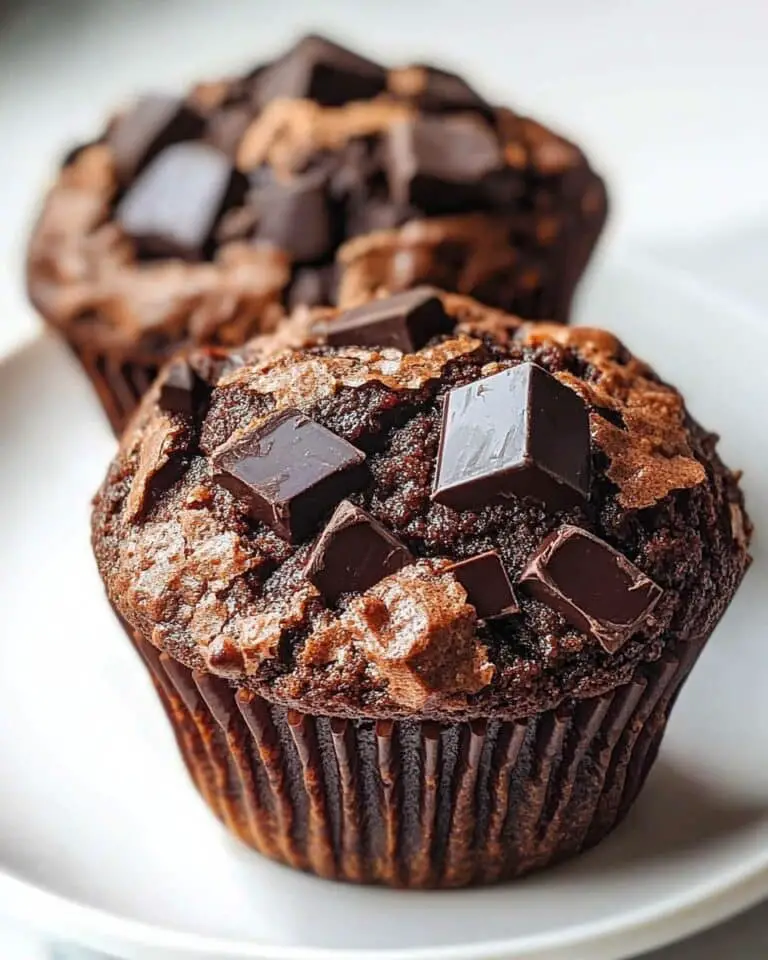 Fudgy Double Chocolate Chunk Zucchini Muffins Recipe