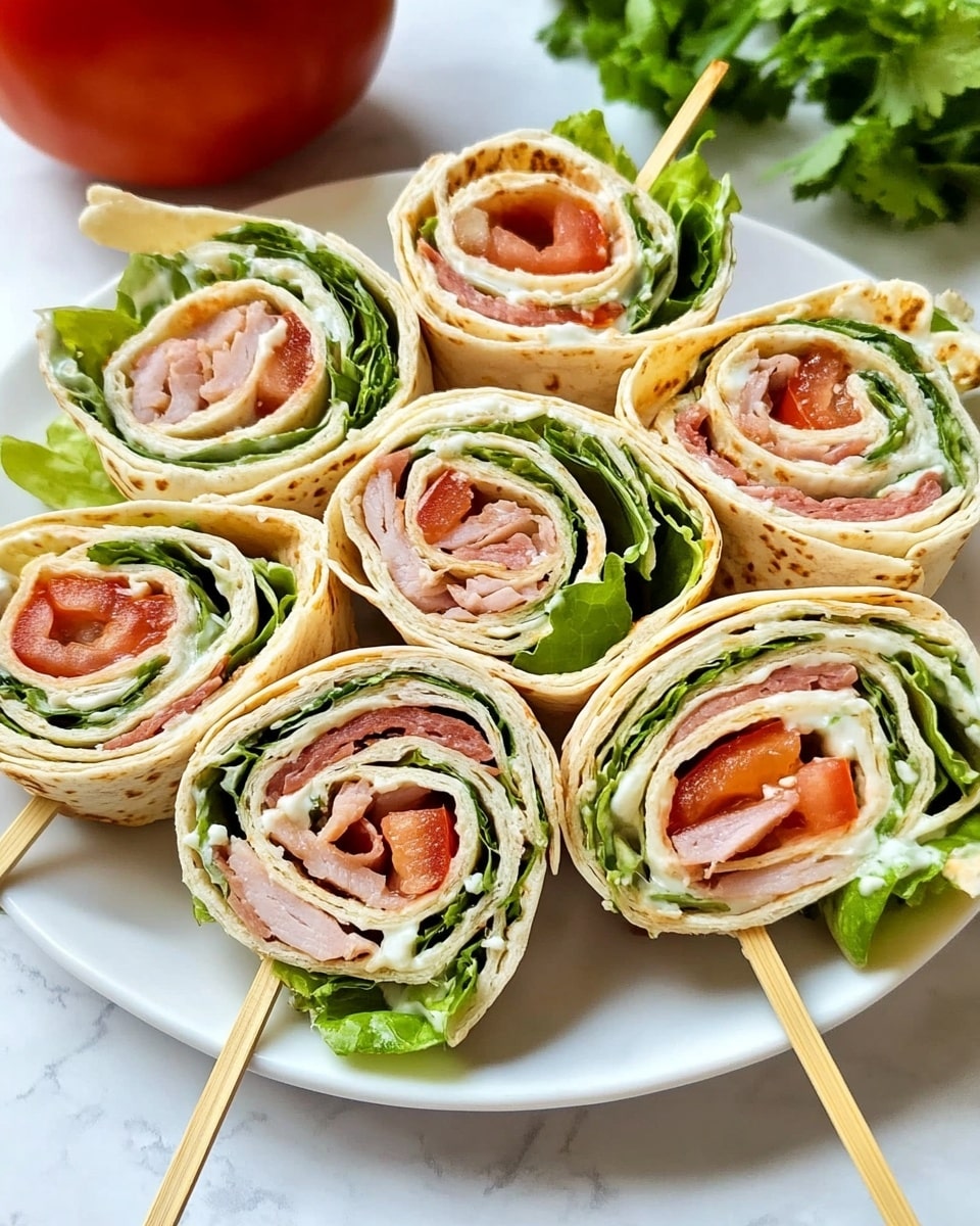 Versatile Pinwheel Sandwiches with Ham and Butter Lettuce Recipe - Recipe Image