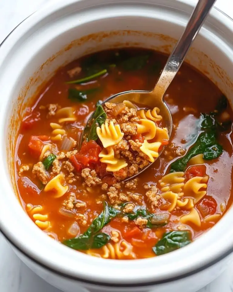 Easy Slow Cooker Lasagna Soup Recipe