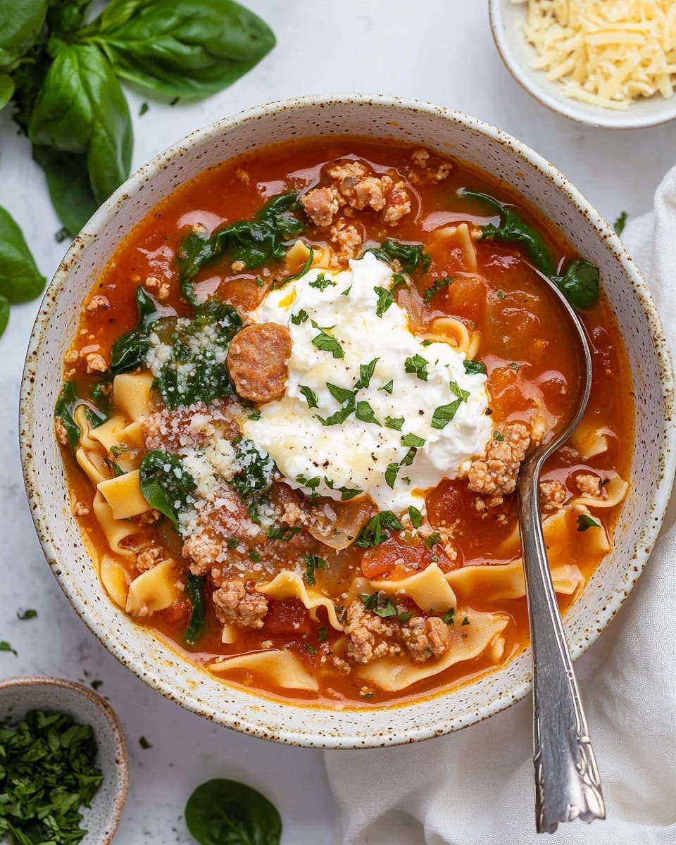Easy Slow Cooker Lasagna Soup Recipe - Recipe Image