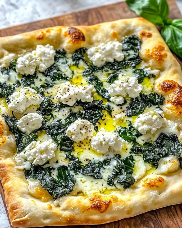 Greek Roasted Garlic Spinach White Pizza Recipe