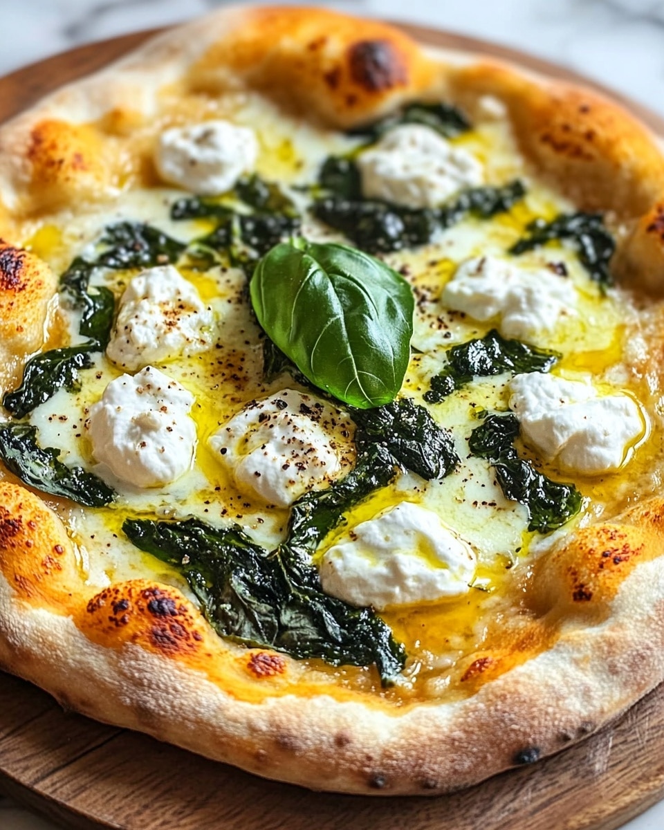Greek Roasted Garlic Spinach White Pizza Recipe - Recipe Image