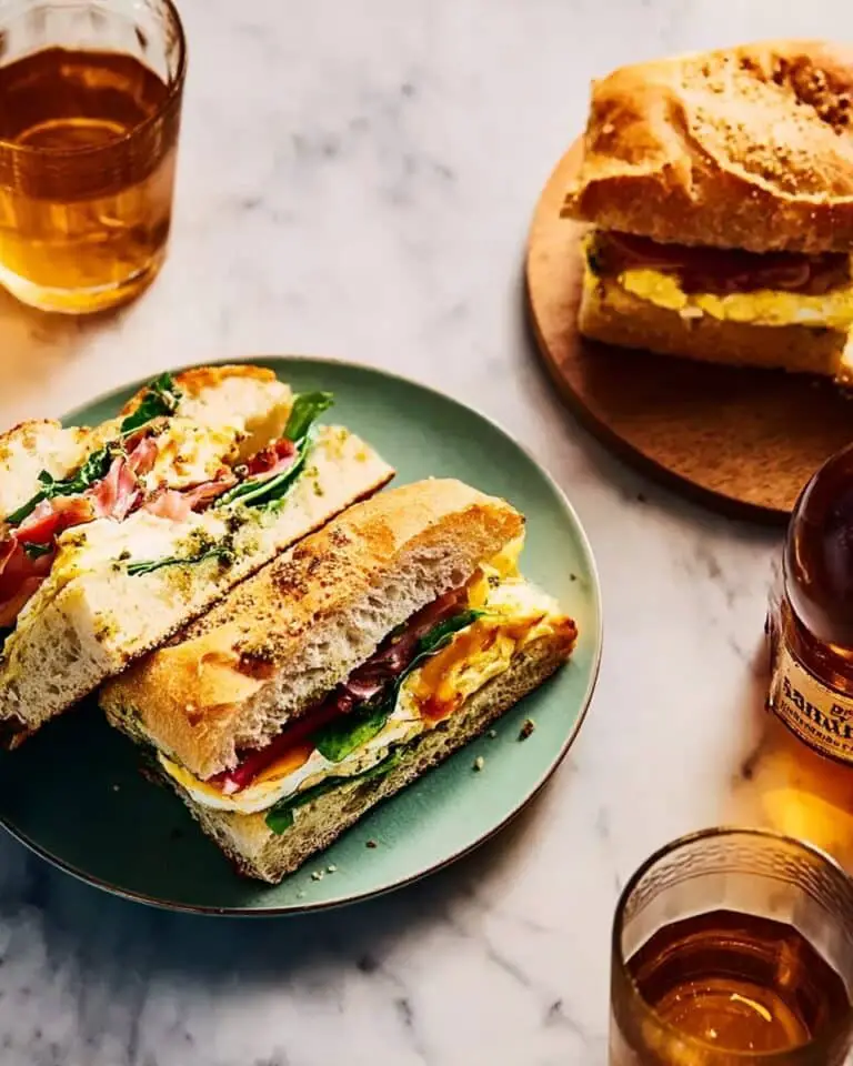 Pesto Focaccia Breakfast Sandwich Recipe