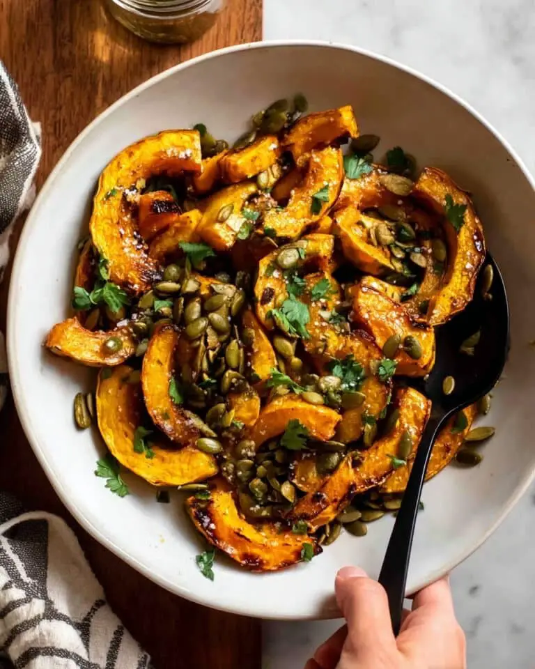 Roasted Delicata Squash with Brown Butter and Maple Pepitas Recipe