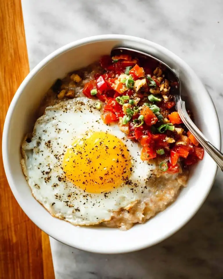 Savory Oatmeal with Cheddar and Fried Egg Recipe