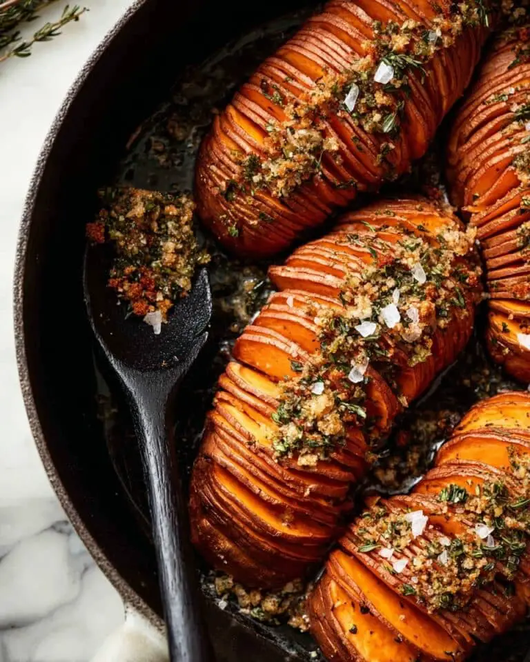 Hasselback Sweet Potatoes with Garlic, Sage, and Nutmeg Recipe