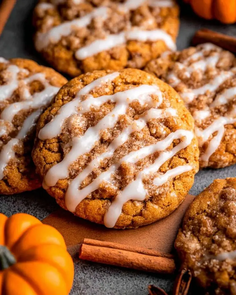 Pumpkin Coffee Cake Cookies with Streusel and Vanilla Glaze Recipe