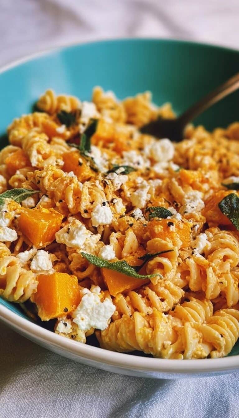 Baked Feta and Butternut Squash Pasta with Sage and Garlic Recipe
