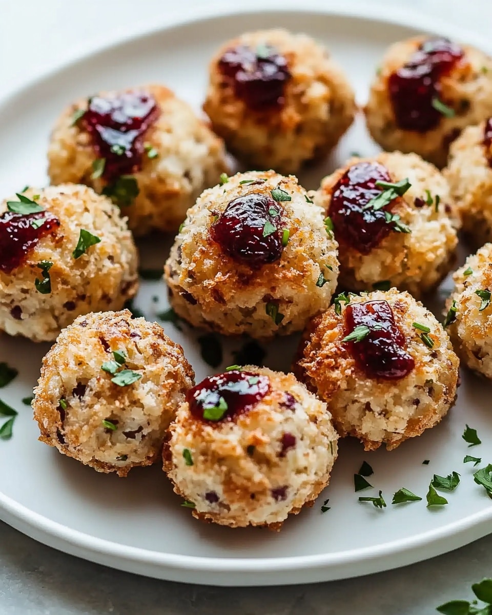 Irresistible Cranberry Turkey Stuffing Balls – A Festive Holiday Favorite Recipe - Recipe Image