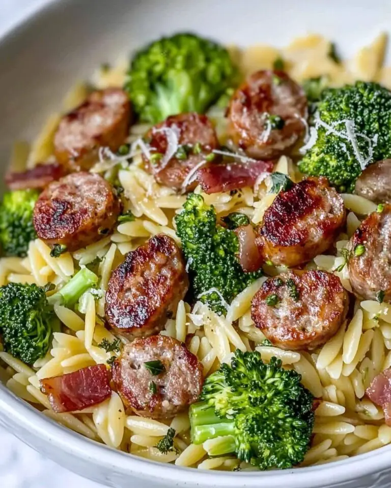Chicken Sausage Broccoli Orzo Pasta Recipe