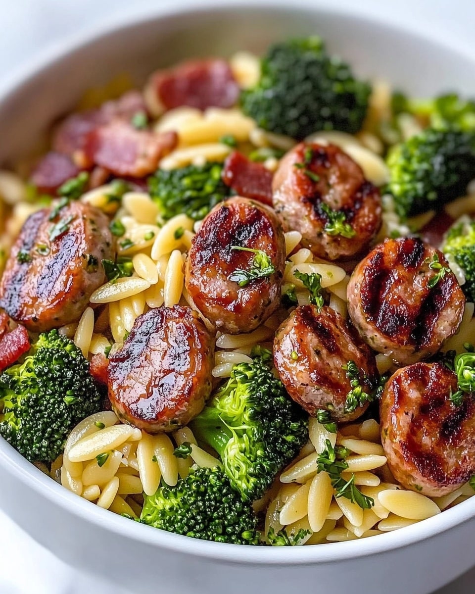 Chicken Sausage Broccoli Orzo Pasta Recipe - Recipe Image