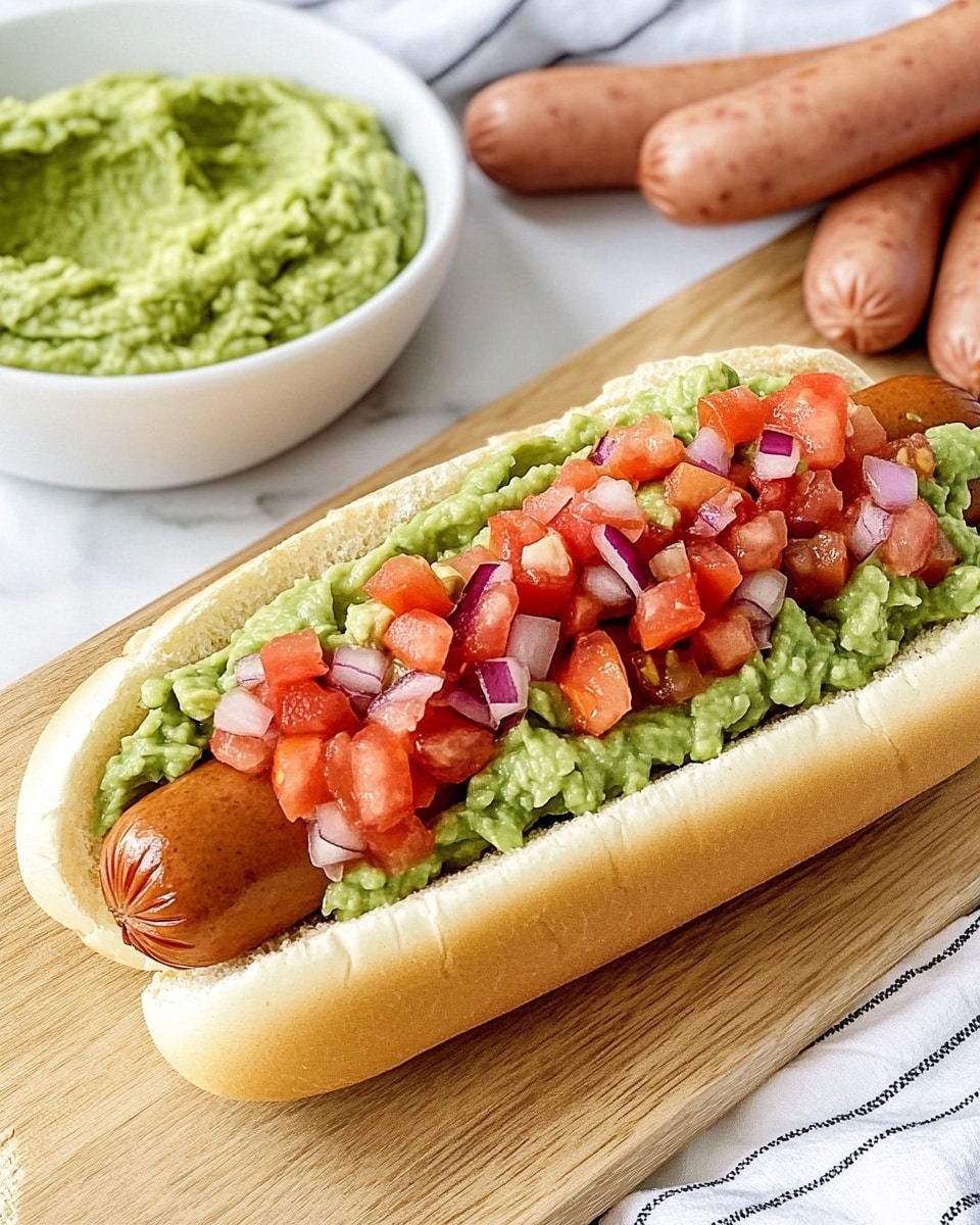 Completo Italiano: Gourmet Sausage Hot Dogs with Avocado and Tomato Recipe