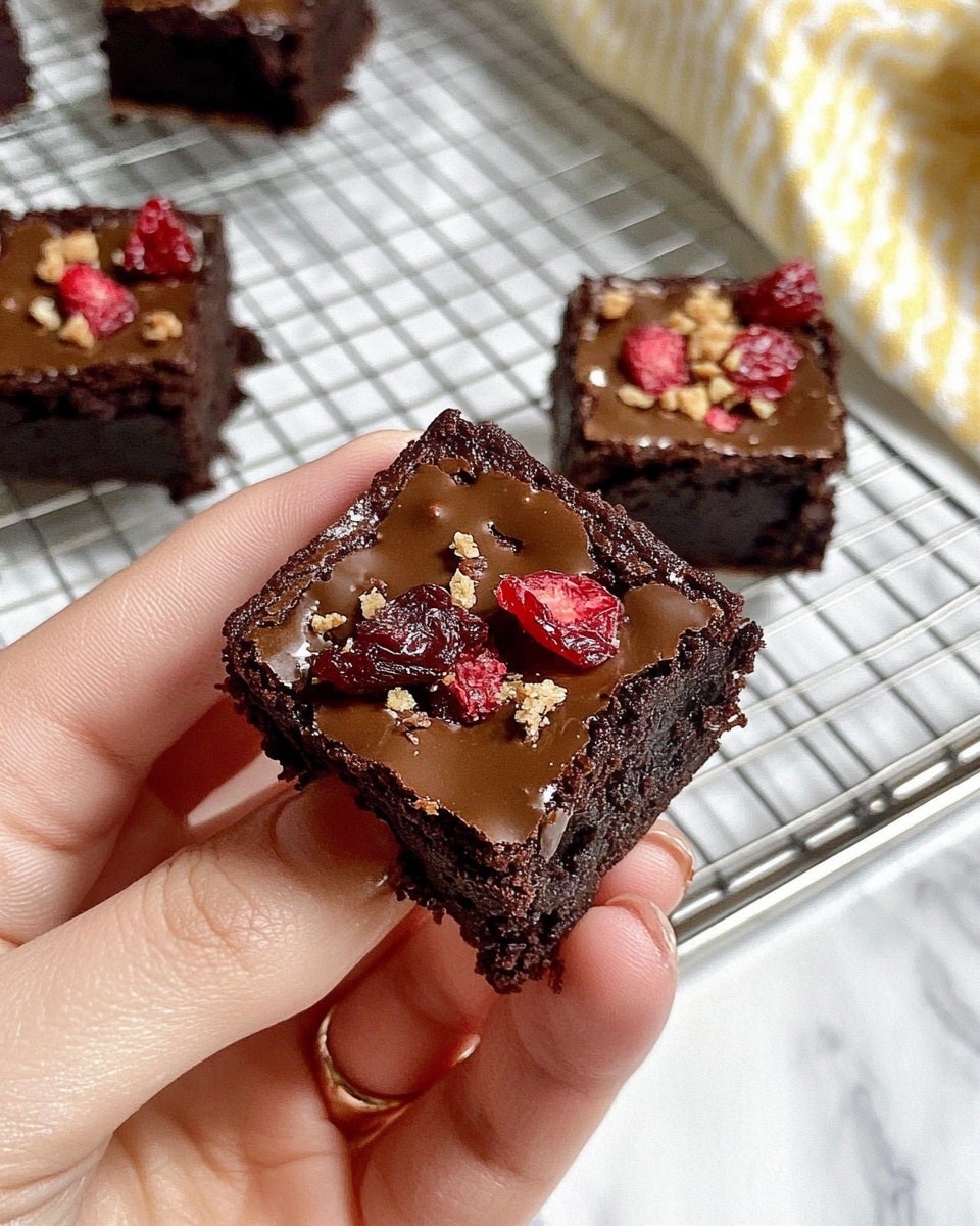Raw Date Brownie Cups with Berry Jam Recipe - Recipe Image