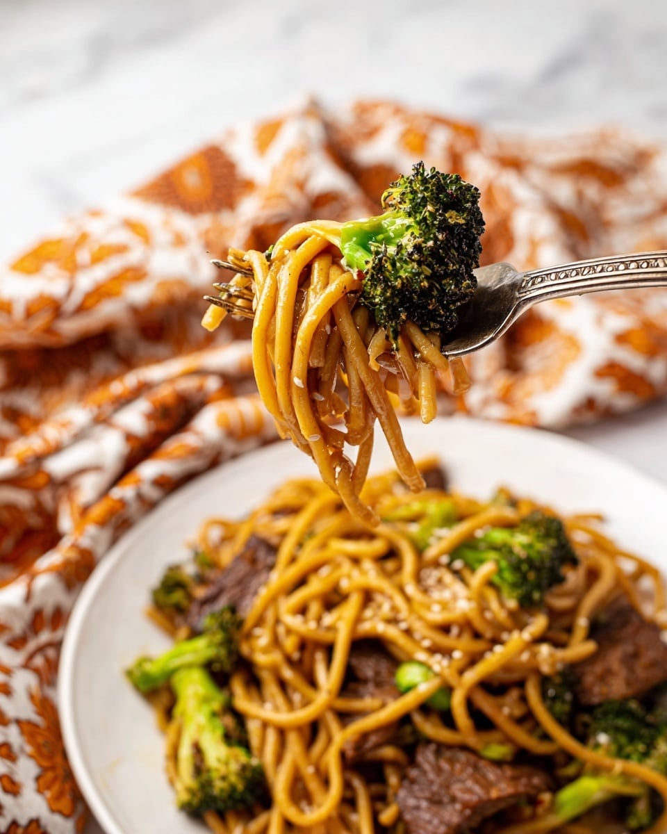 Beef and Broccoli Lo Mein Noodles Recipe - Recipe Image