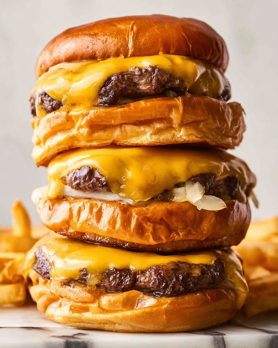 Buttery Onion Burger with American Cheese Recipe - Recipe Image