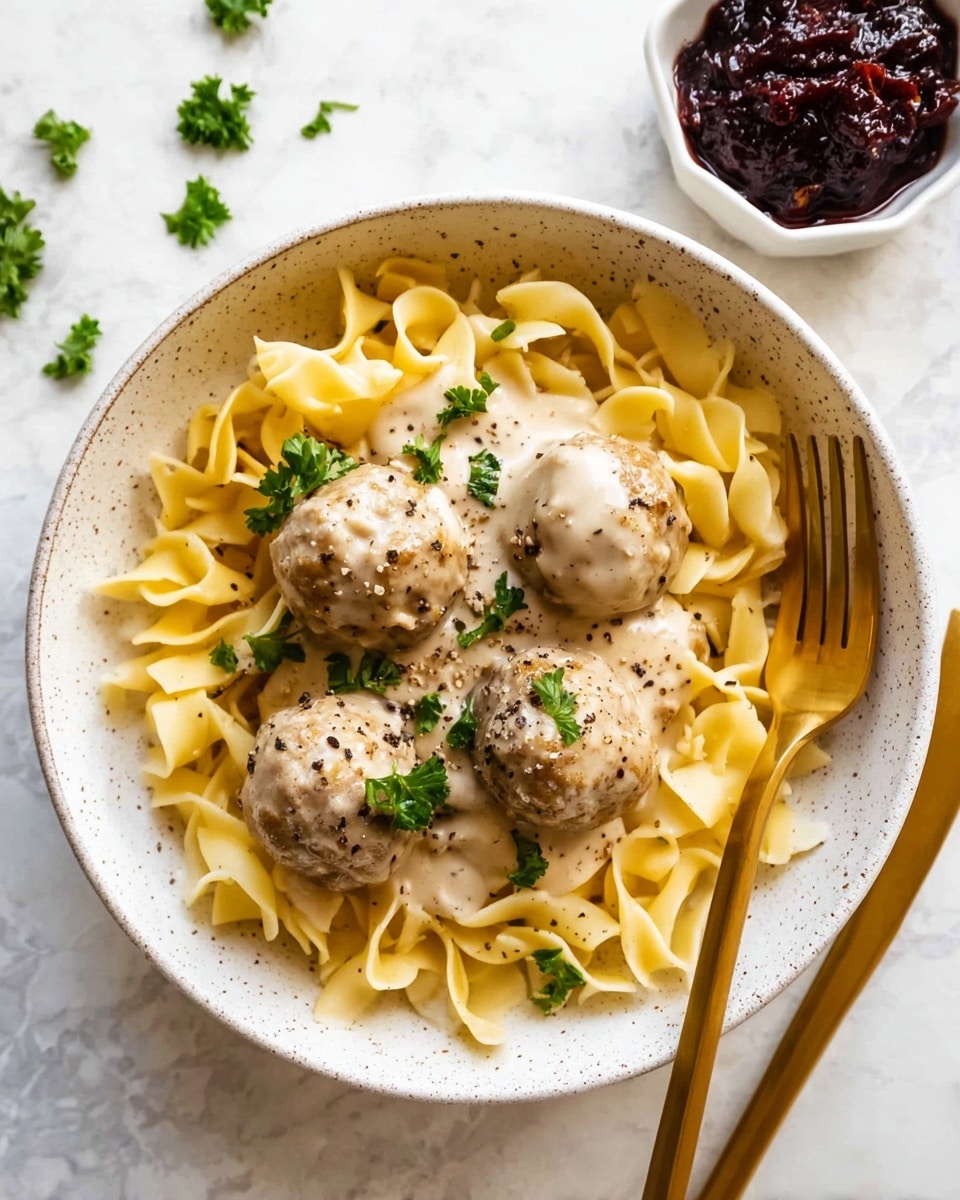 Swedish Meatballs with Classic Creamy Sauce Recipe - Recipe Image
