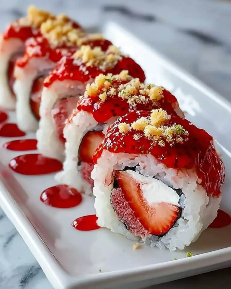 Creative & Cute Strawberry Shortcake Sushi Roll Dessert Recipe