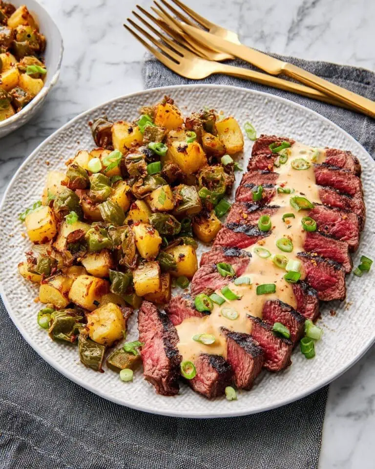 Creamy Chipotle Steak with Yukon Gold Potatoes and Poblano Pepper Recipe